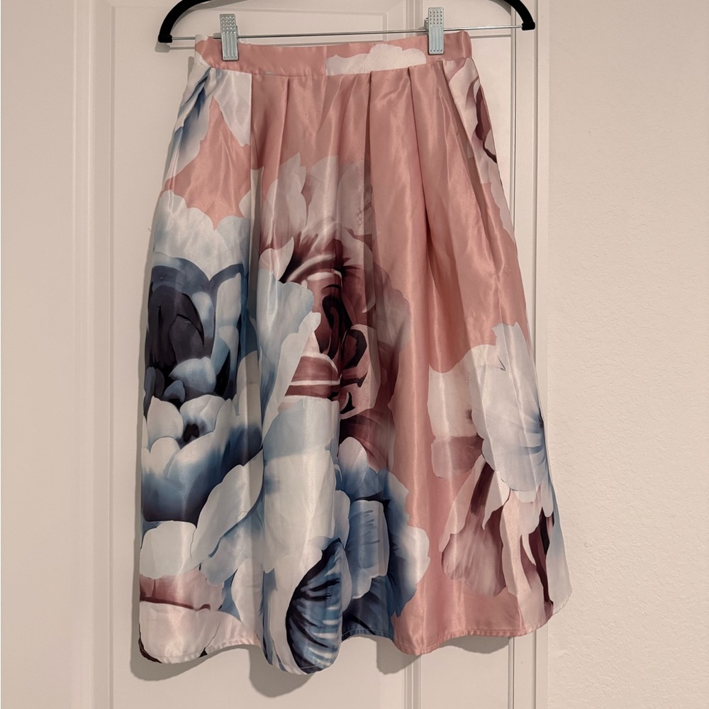 Floral Pink and White Women's Skirt